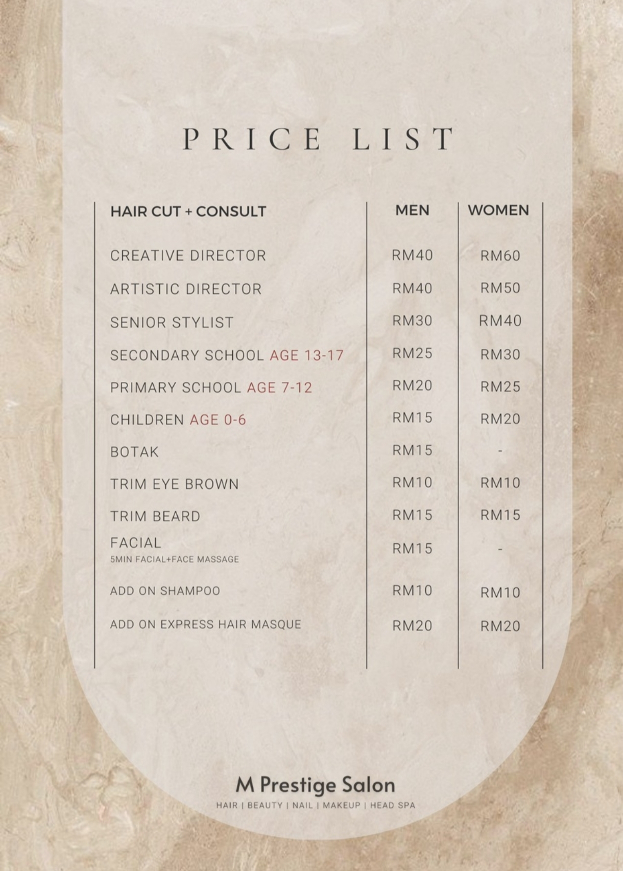 Price List 1